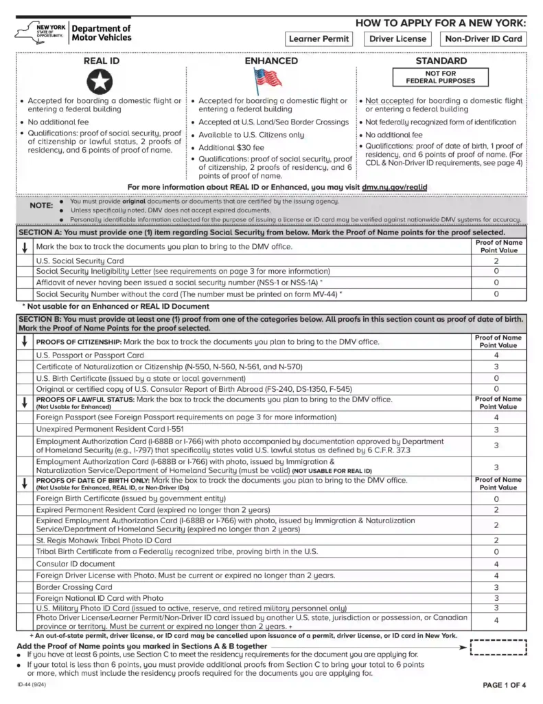 Nys id documents Requirements